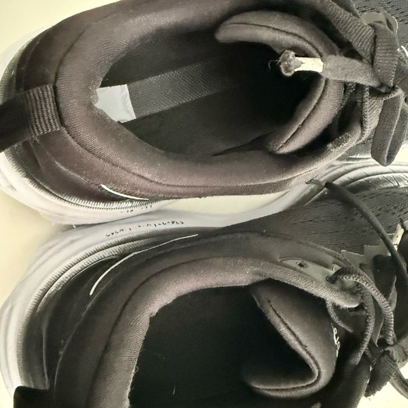 Hoka Bondi 8 Black and White Athletic Shoes - Picture 8 of 9